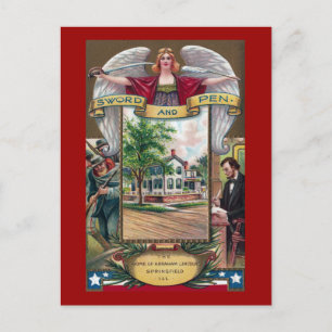 Abe Lincoln's Springfield Home Vintage Briefkaart