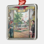 Abe Lincoln's Springfield Home Vintage Metalen Ornament (Links)
