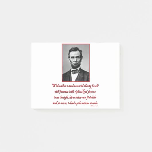 Abe-Malice-towards-none Post-it® Notes (Voorkant)