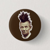 Abe met een Mohawk-Button Ronde Button 3,2 Cm (Voorkant)