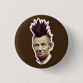 Abe met een Mohawk-Button Ronde Button 3,2 Cm