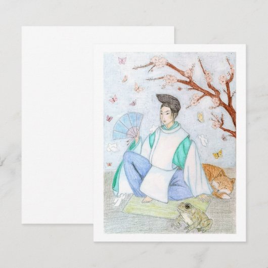 Abe no Seimei originele kunstwerk Notitiekaartje (Voorkant / Achterkant)