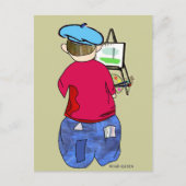 Abe R Doodle - Zee Artiste Briefkaart (Voorkant)