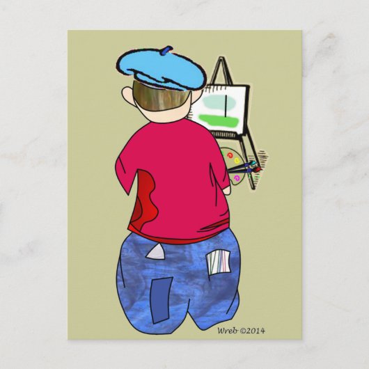 Abe R Doodle - Zee Artiste Briefkaart (Voorkant)