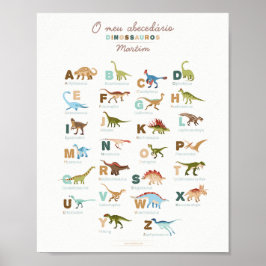 Abecedário Dinossauros (Portugees) Poster