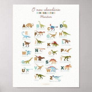 Abecedário Dinossauros (Portugees) Poster