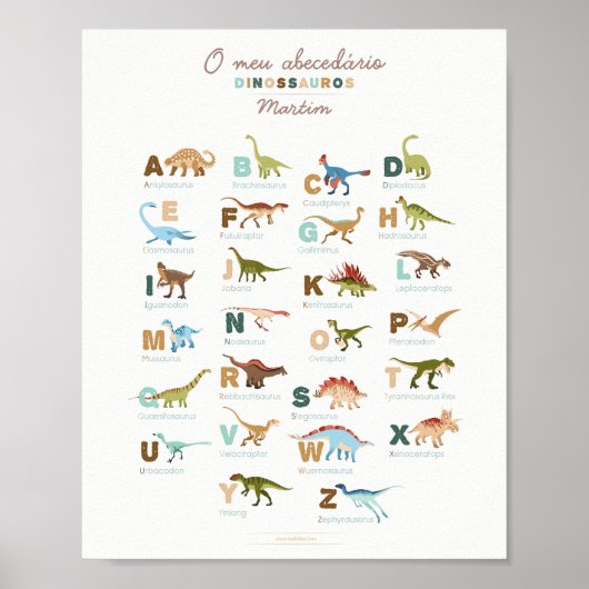 Abecedário Dinossauros (Portugees) Poster (Voorkant)