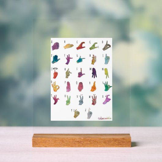 ABECEDARIO LENGUA DE SIGNOS ACRYL BORD (Neutraal)