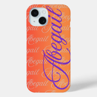 Abegail Herhalende Naam Patroon iPhone 15 Case