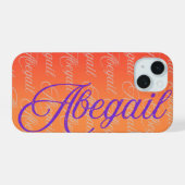 Abegail Herhalende Naam Patroon iPhone 15 Case (Achterkant horizontaal)
