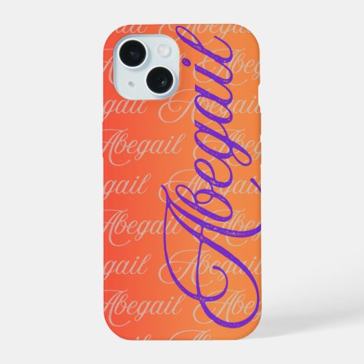 Abegail Herhalende Naam Patroon iPhone 15 Case (Achterkant)