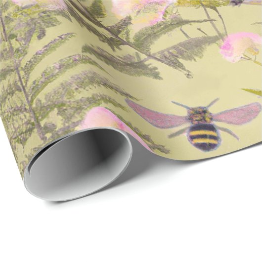 Abejas y hojas de helecho cadeaupapier (Rol Hoek)