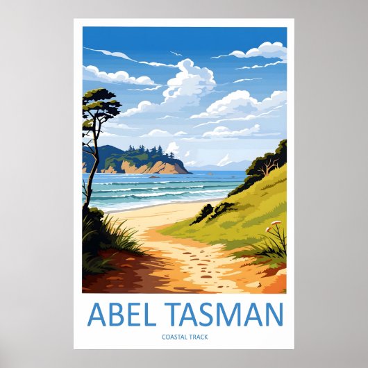Abel Tasman Coastal Track Vintage Reisposter Poster (Voorkant)