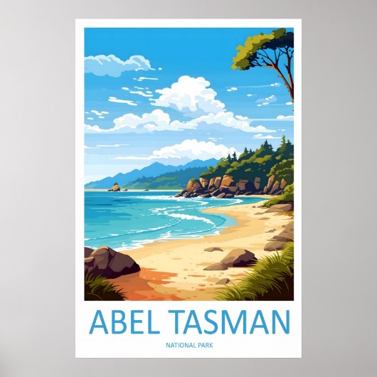 Abel Tasman Nationale Poster Reizen Park Ski (Voorkant)