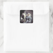 Abelard en Heloise Vierkante Sticker (Tas)