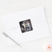 Abelard en Heloise Vierkante Sticker (Envelop)