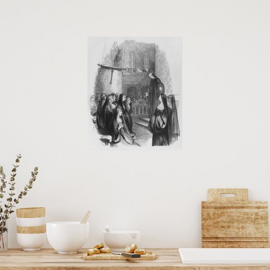 Abelard preken bij Paraclete Poster (Keuken)