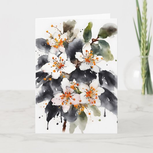 Abelia - Waterverf bloemen Kaart (Voorkant)