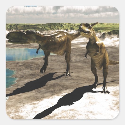 Abelisaurus 2 vierkante sticker (Voorkant)