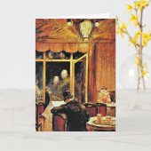 Abend im Cafe Bauer, beroemd schilderij, Kaart (Gele Bloem)