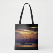 Abendfoto eines Segelschiffs Tote Bag (Voorkant)