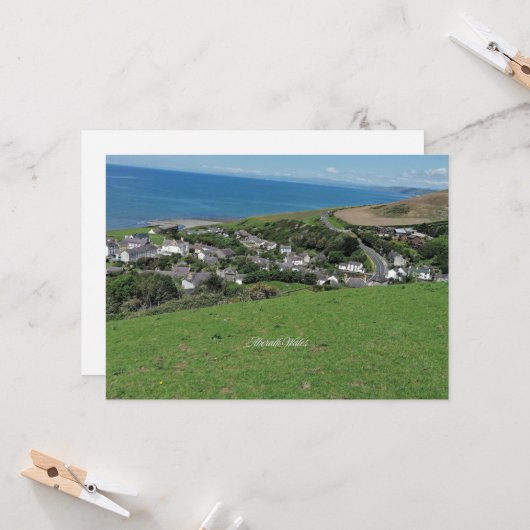 Aberath, dorp in Wales, Kaart (Voorkant / Achterkant in situ)