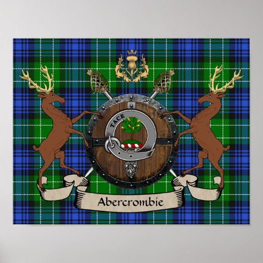 Abercrombie Badge & Scottish Targe gepersonaliseer Poster (Voorkant)