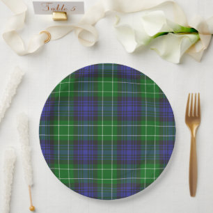 Abercrombie Blauw Groen Tartan Schots geruit Papieren Bordje