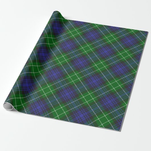 Abercrombie Blue Green Tartan Pset Scottish Cadeaupapier (Uitgerold)