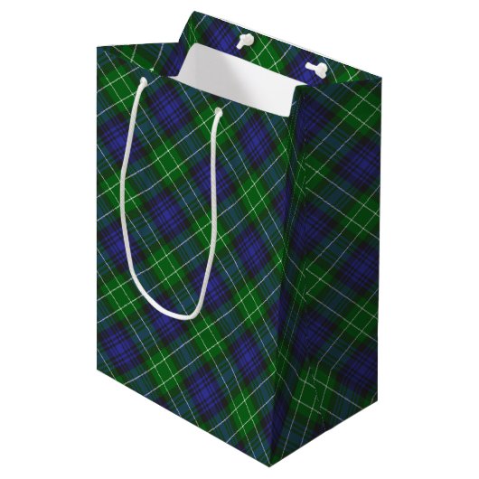 Abercrombie Blue Green Tartan Pset Scottish Medium Cadeauzakje (Voorkant Gekanteld)