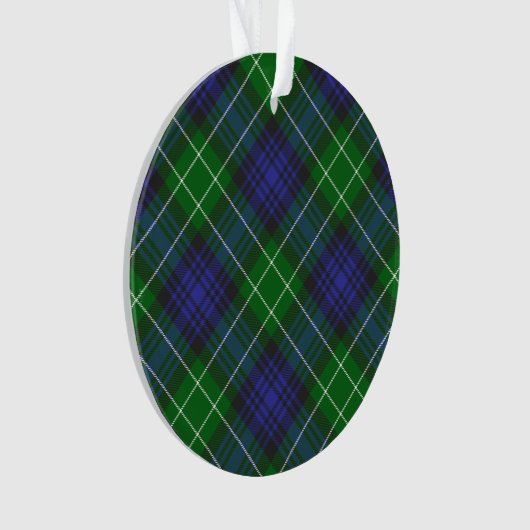 Abercrombie Blue Green Tartan Schotland Ornament (voorkant)