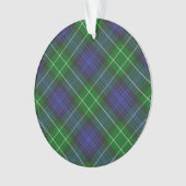 Abercrombie Blue Green Tartan Schotland Ornament (voorkant)