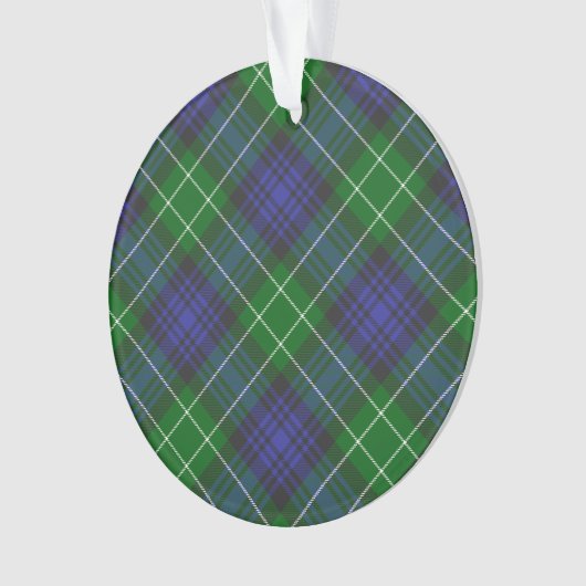 Abercrombie Blue Green Tartan Schotland Ornament (voorkant)