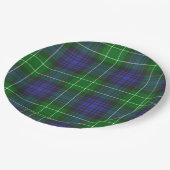 Abercrombie Blue Green Tartan Schotland Papieren Bordje (Gekanteld)
