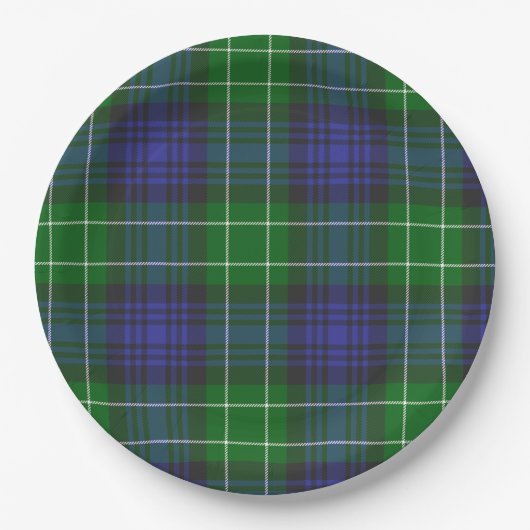 Abercrombie Blue Green Tartan Schotland Papieren Bordje (Voorkant)