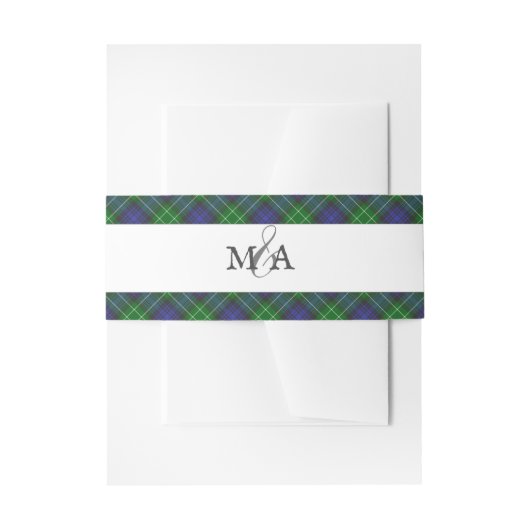 Abercrombie Blue Green Tartan Schotland Uitnodigingen Wikkel (Voorkant Voorbeeld)