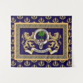 Abercrombie Clan Badge gepersonaliseerd blauw Wandkleed (Voorkant (horizontaal))