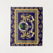 Abercrombie Clan Badge gepersonaliseerd blauw Wandkleed (Voorkant)