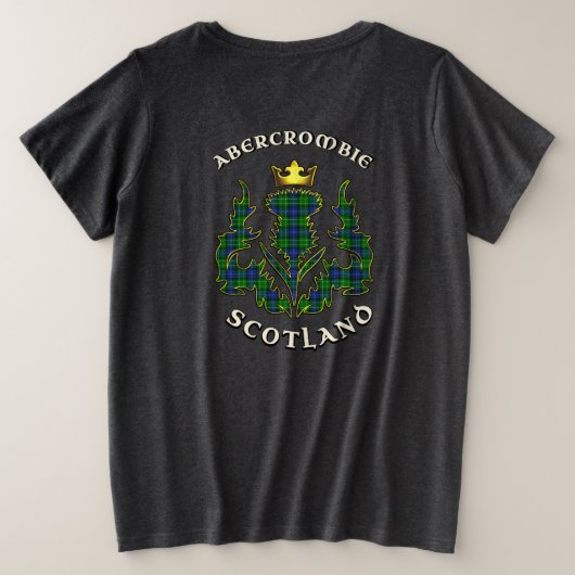 Abercrombie Clan Badge & Tartan Crowned Thistle Grote Maat T-shirt (Design achterkant)