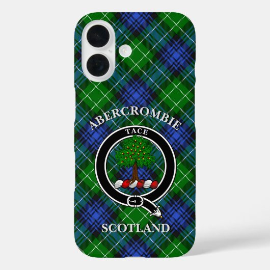 Abercrombie Clan Badge & Tartan Gepersonaliseerd Case-Mate iPhone Case (Achterkant)