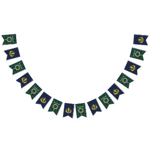 Abercrombie Clan Badge/Tartan & Gouden Distel Vlaggetjes