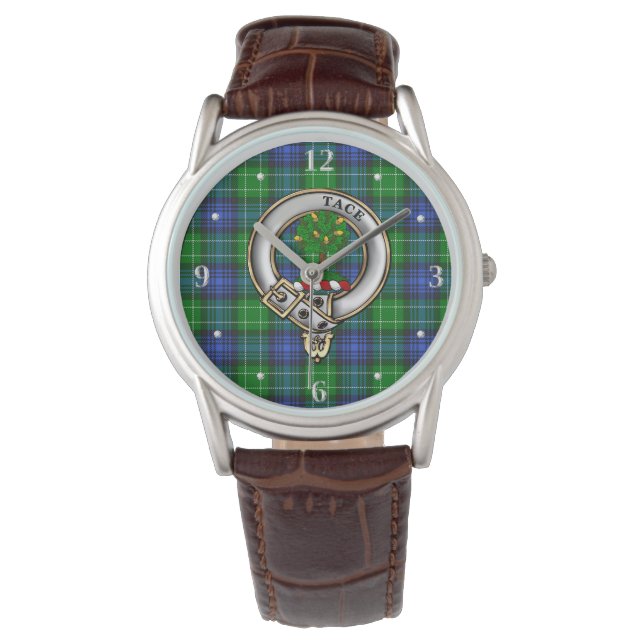Abercrombie Clan Badge & Tartan horloge (Voorkant)