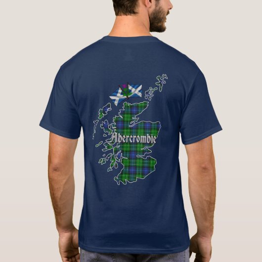 Abercrombie Clan Badge & Tartan Kaart T-shirt (Achterkant)
