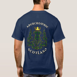 Abercrombie Clan Badge & Tartan met Motto T-shirt