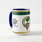 Abercrombie Clan Badge Tartan & Motto Mok (Voorkant links)