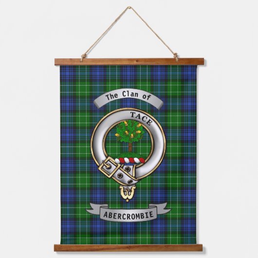 Abercrombie Clan Badge & Tartan Personalized Hangend Wandkleed (Voorkant)