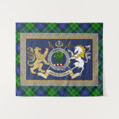 Abercrombie Clan Badge & Tartan Personalized Wandkleed (Voorkant (horizontaal))