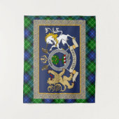 Abercrombie Clan Badge & Tartan Personalized Wandkleed (Voorkant)