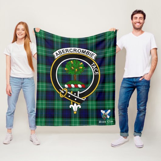 Abercrombie Clan Badge Tartan Plaid Fleece Deken (In situ)