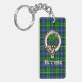 Abercrombie Clan Badge/Tartan Rectangle Sleutelhanger (Voorkant Links)